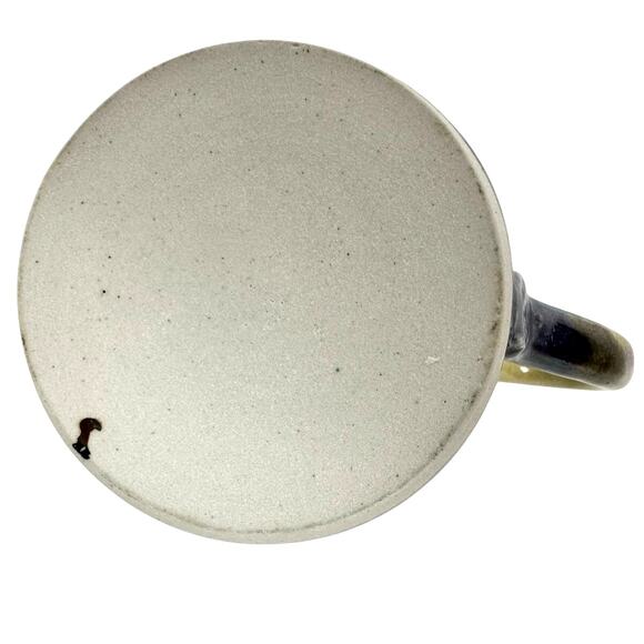 Hand Crafted Pottery Round Coffee Mug Blue Tan Gray Abstract Highlights-Mint! - Picture 7 of 7